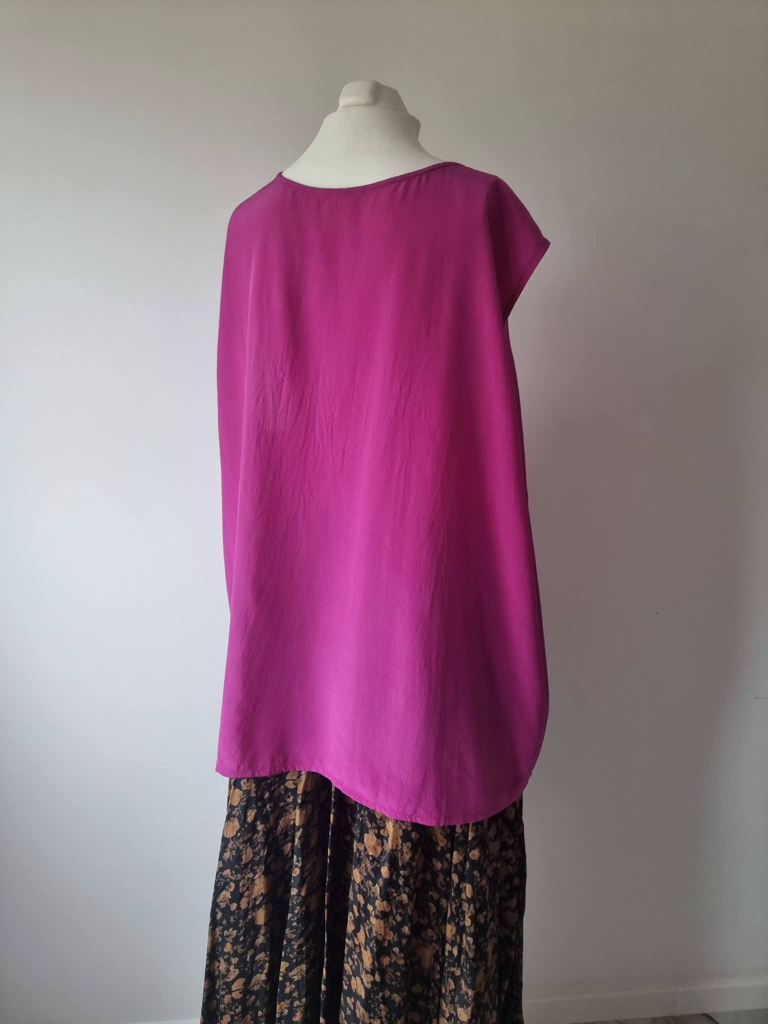 Top fucsia 100% mătase