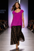 Top fucsia 100% mătase